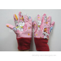 Pink Cotton Red Knit Wrist Glove (DGK101)